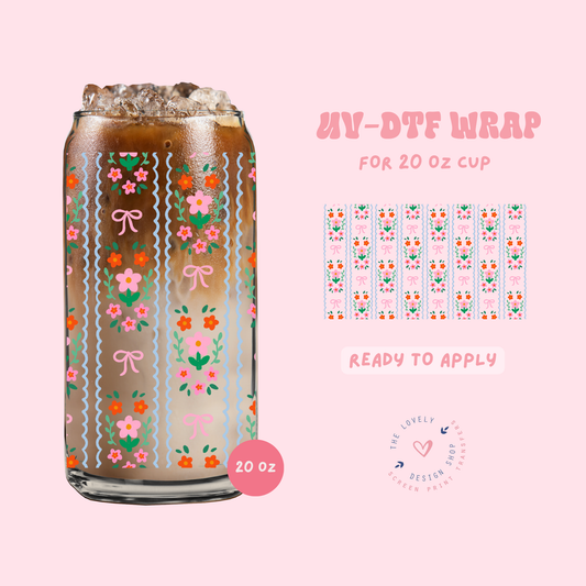 Summer Florals - UV DTF 20 oz Libbey Cup Wrap - Apr 23