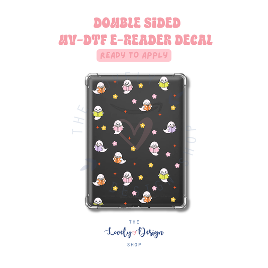 Bookish Cutie Ghosts - UV DTF E-Reader Decal - Aug 8