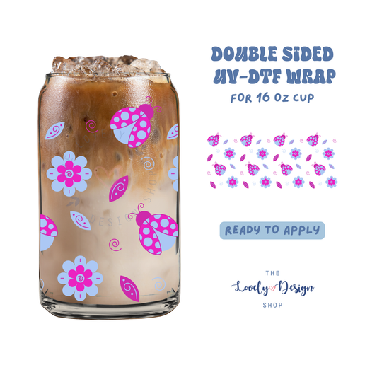 Lady Bugs - UV DTF 16 oz Libbey Cup Wrap - Aug 8