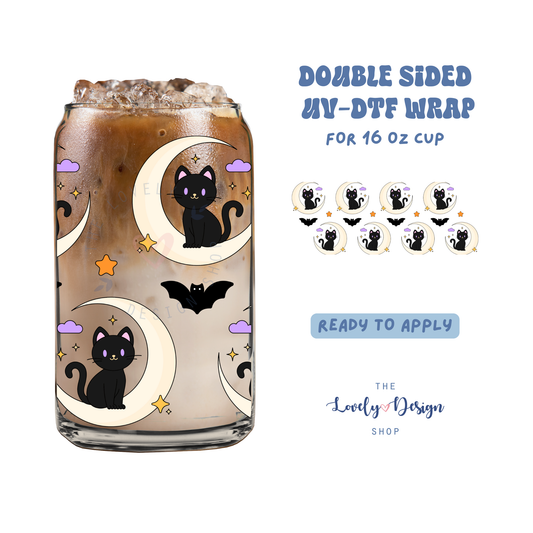 Black Cat Energy - UV DTF 16 oz Libbey Cup Wrap - Aug 27