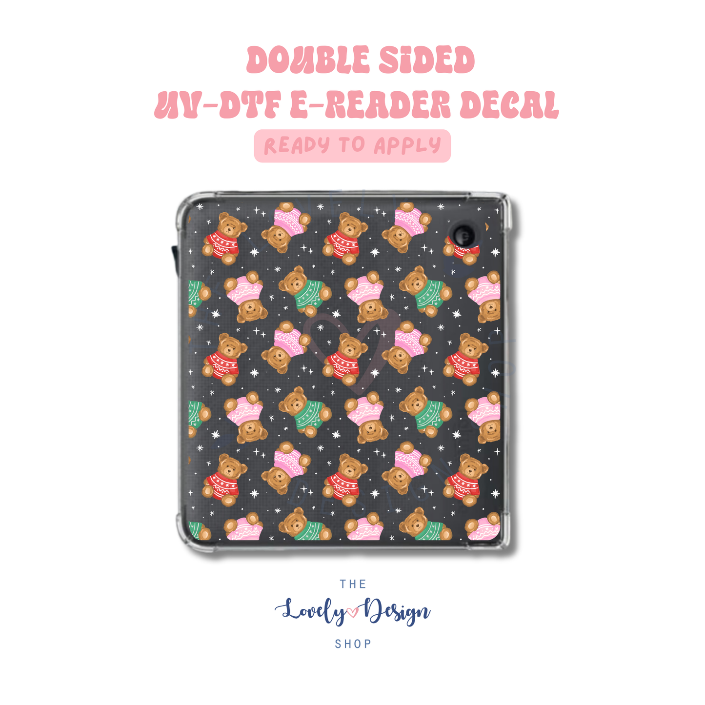 Xmas Bears - UV DTF E-Reader Decal - Sep 15