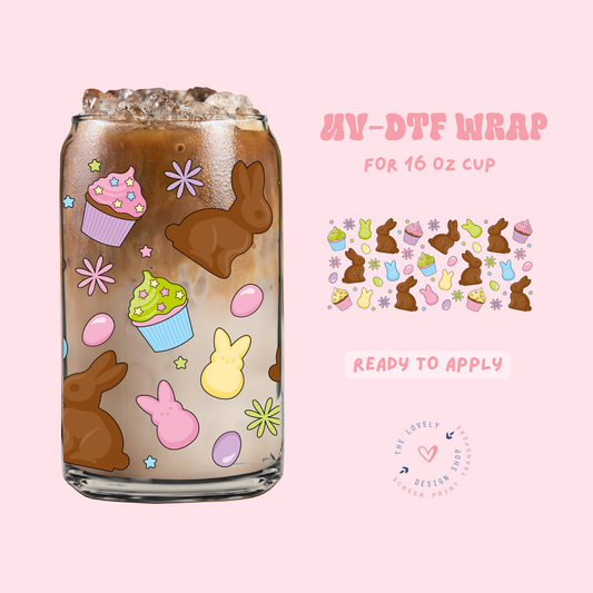 Easter Treats - UV DTF 16 oz Libbey Cup Wrap - Feb 19