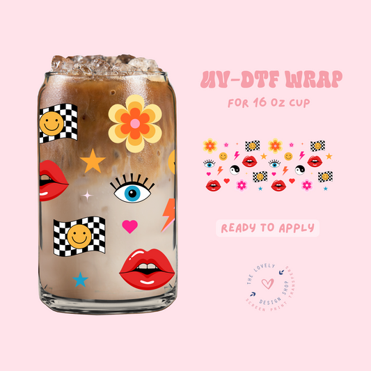 Retro Things - UV DTF 16 oz Libbey Cup Wrap - Feb 24
