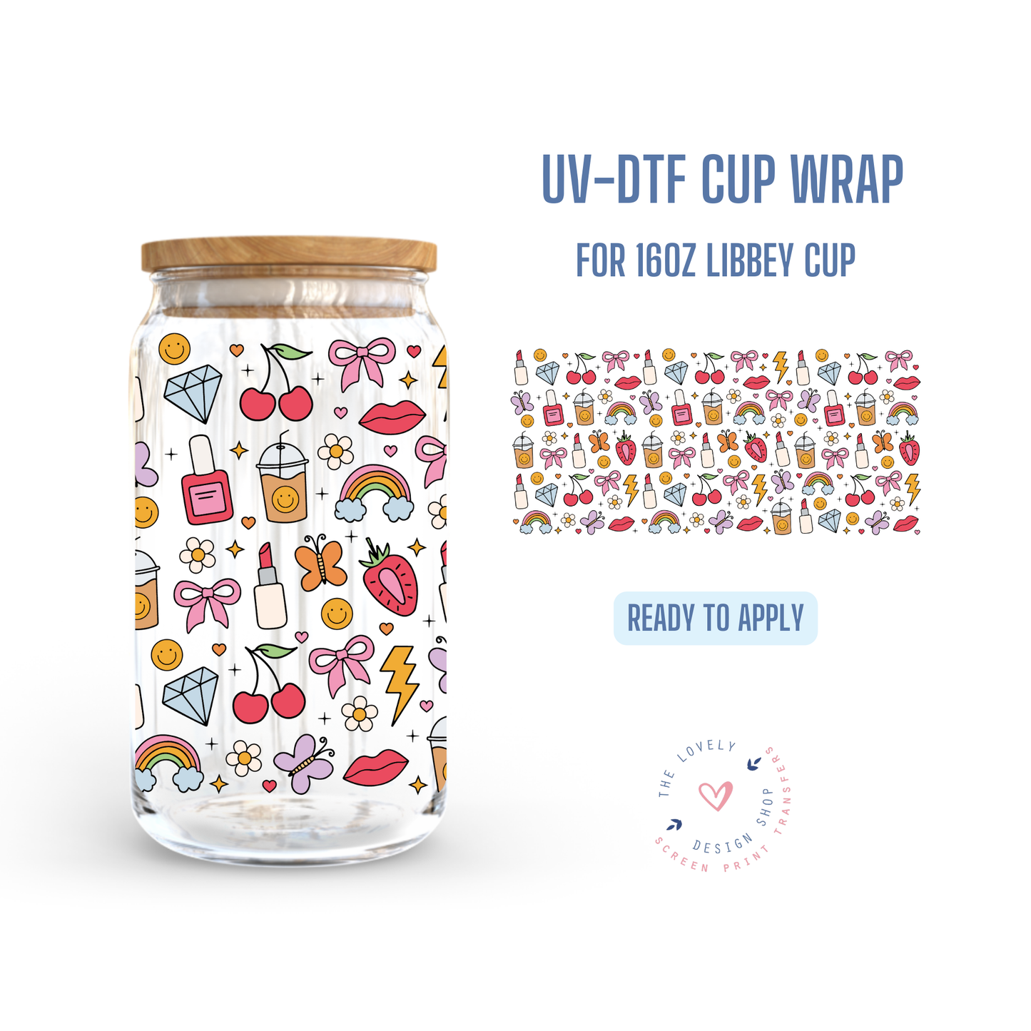 Literally Just A Girl - UV DTF 16 oz Libbey Cup Wrap (Ready to Ship) Jun 24
