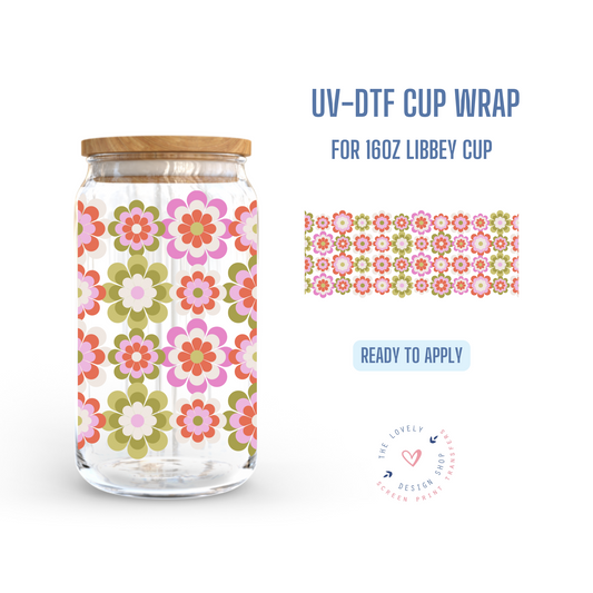 Spring Flower Collage - UV DTF 16 oz Libbey Cup Wrap (Ready to Ship) Apr 1
