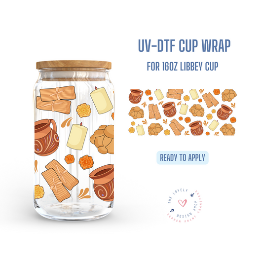 Dia De Los Muertos Food - UV DTF 16 oz Libbey Cup Wrap - Aug 26