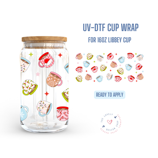 Christmas Mugs - UV DTF 16 oz Libbey Cup Wrap - Oct 15