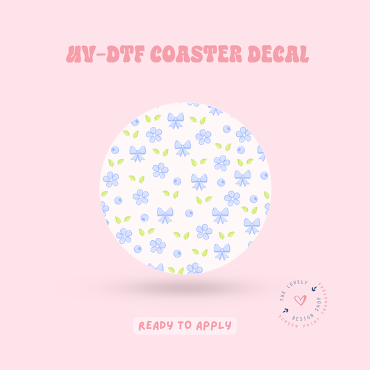 Coquette Blueberries - UV DTF Coaster Decal - Apr 23
