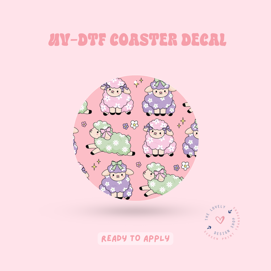 Easter Lambs - UV DTF Coaster Decal - Feb 19
