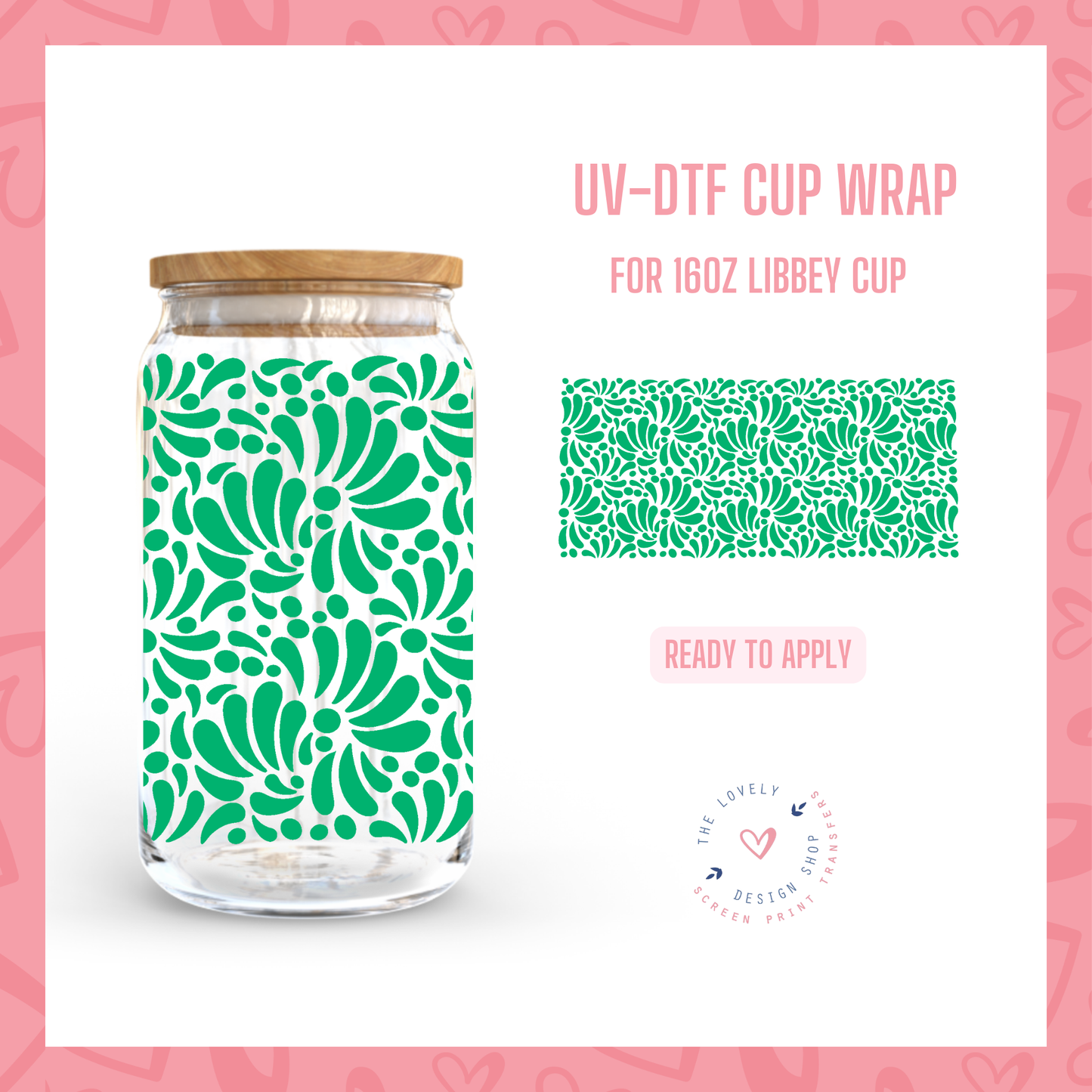Talavera - UV DTF 16 oz Libbey Cup Wrap (Ready to Ship) May 28