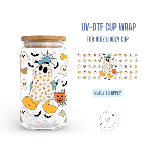 Duck Ghost - UV DTF 16 oz Libbey Cup Wrap - Jul 22