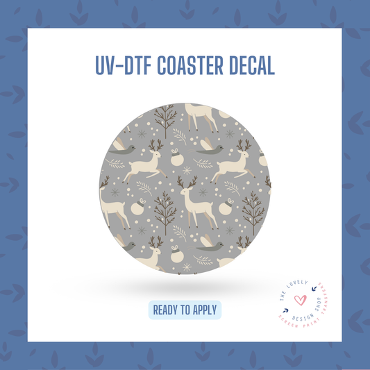 Festive Fawn - UV DTF Coaster Decal - Oct 28