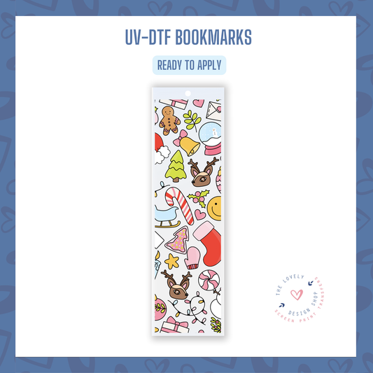 Christmas Doodles - UV DTF Bookmark Decal - Oct 8