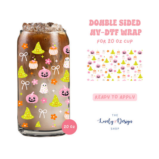 Cute Spooky - UV DTF 20 oz Libbey Cup Wrap - Sep 15