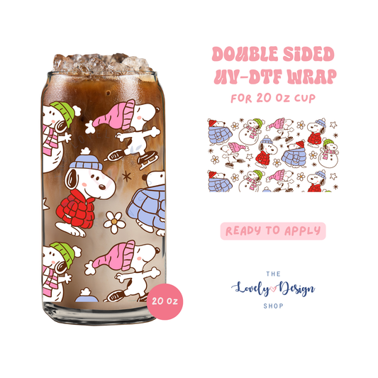 Cold Snoopy - UV DTF 20 oz Libbey Cup Wrap - Sep 15