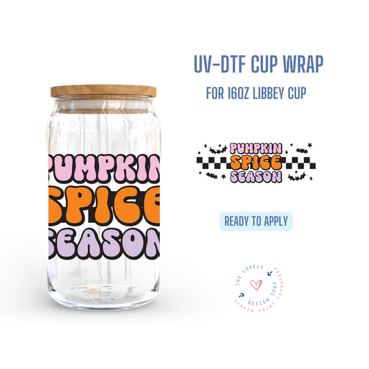 Pumpkin Spice Season - UV DTF 16 oz Libbey Cup Wrap (Ready to Ship)