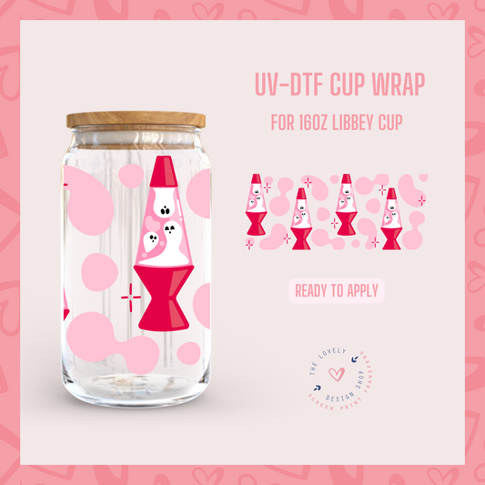 Lava Lamp Ghosts - UV DTF 16 oz Libbey Cup Wrap (Ready to Ship)