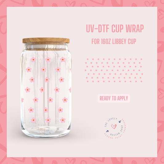 Tiny Florecitas - UV DTF 16 oz Libbey Cup Wrap (Ready to Ship) Apr 8