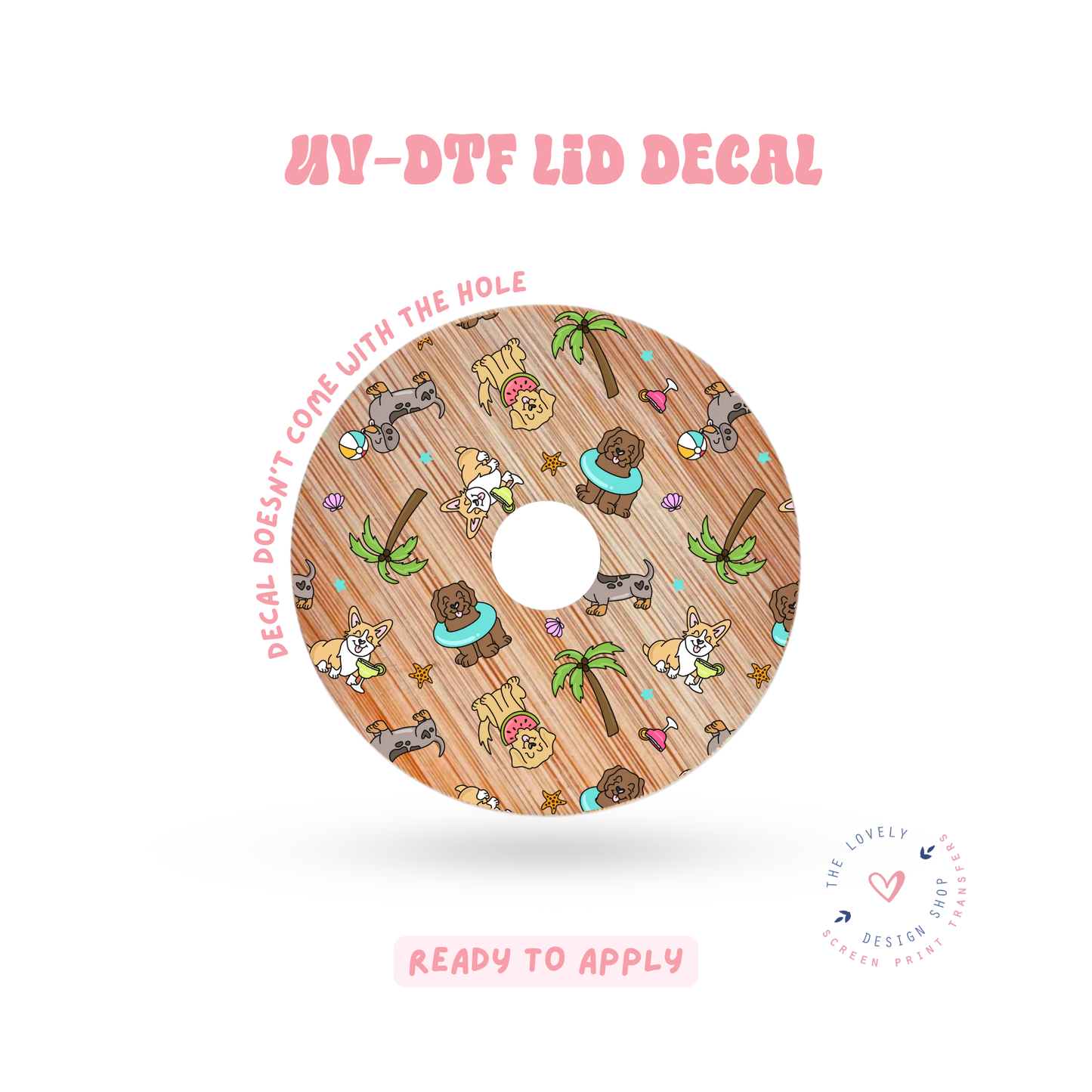 Summer Pups - UV DTF Lid Decal - May 2