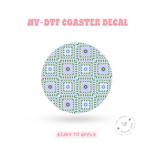 Granny Squares - UV DTF Coaster Decal - Feb 12