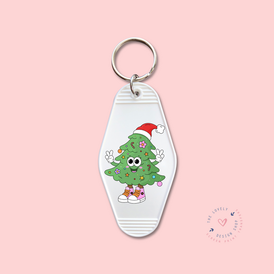 Groovy Christmas Tree Character -  Keychain UV DTF Decal - Oct 8