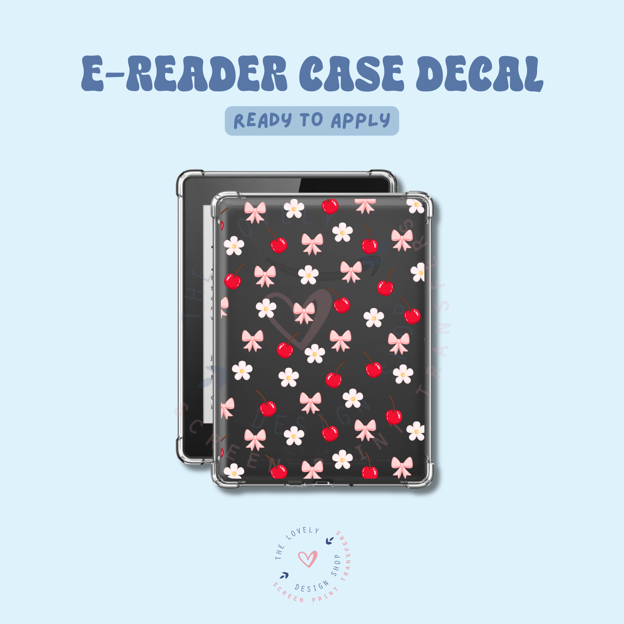 Cherry Daisy - UV DTF E-Reader Decal - May 2 – The Lovely Design Shop ...