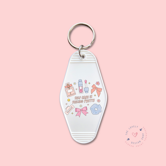 Self Care Is Feeling Pretty -  Keychain UV DTF Decal - Nov 18