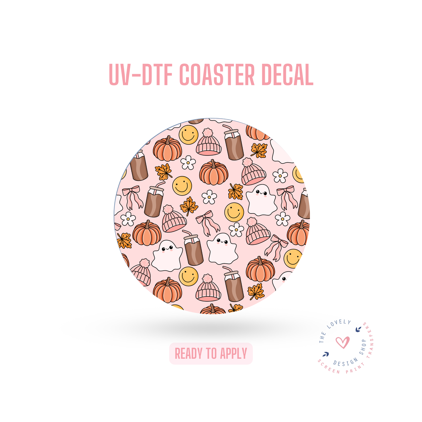 Cozy Ghost - UV DTF Coaster Decal - Jul 15