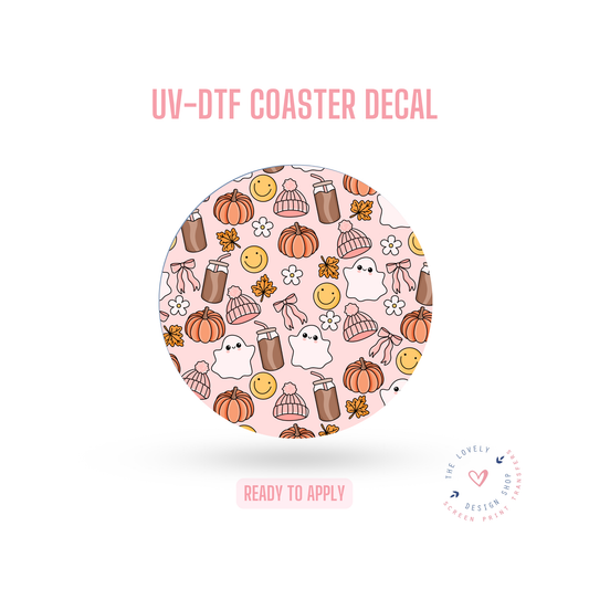 Cozy Ghost - UV DTF Coaster Decal - Jul 15