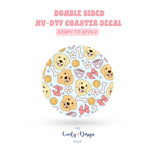 Golden Retriever - UV DTF Coaster Decal - Aug 27