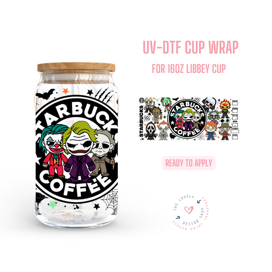 Villains Coffee - UV DTF 16 oz Libbey Cup Wrap (Ready to Ship)