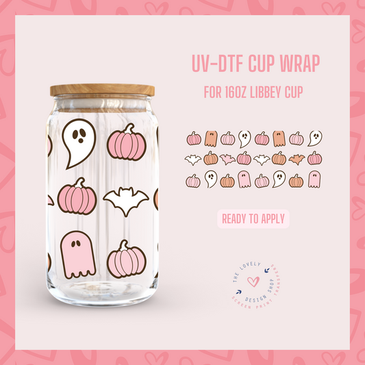 Groovy Halloween - UV DTF 16 oz Libbey Cup Wrap (Ready to Ship)