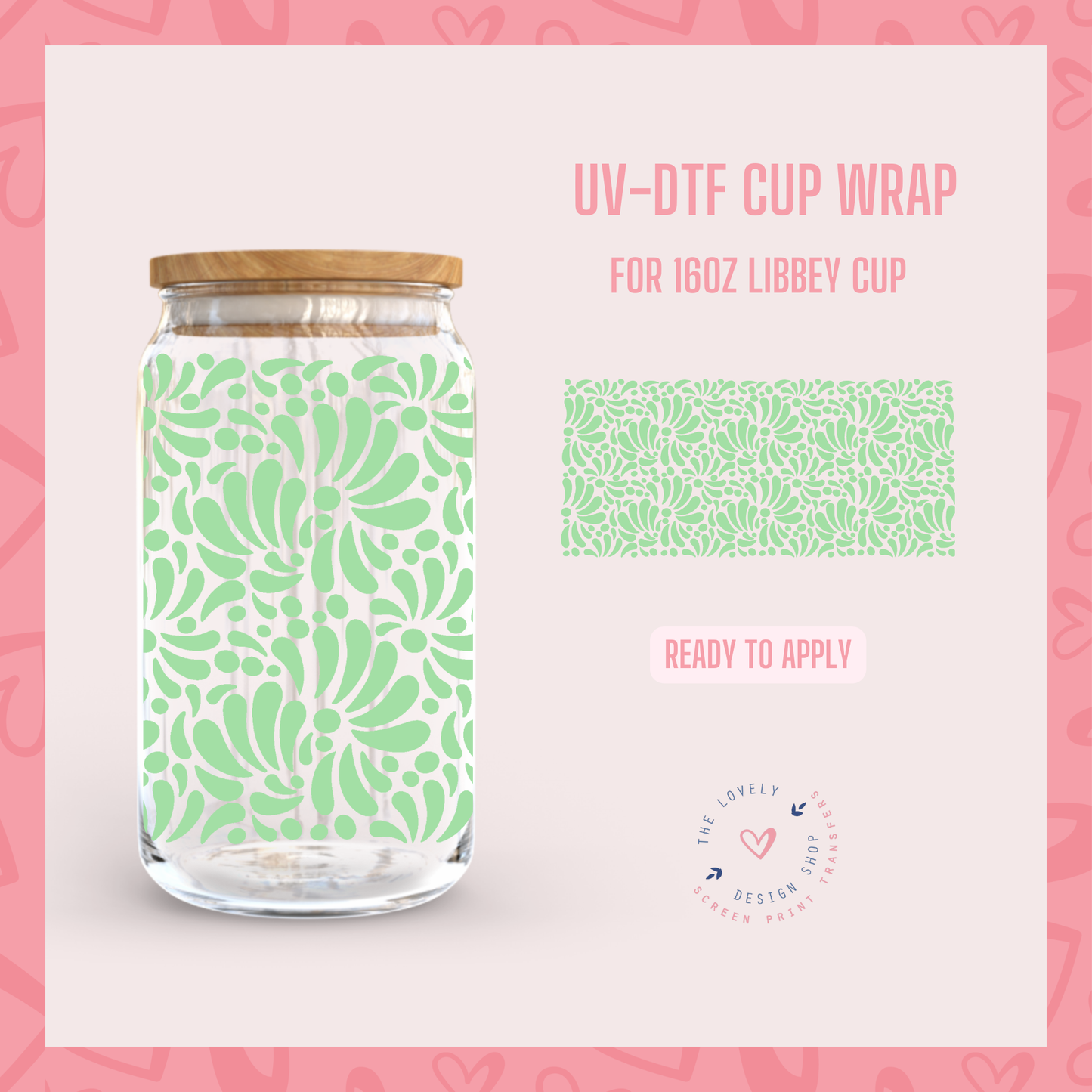 Talavera - UV DTF 16 oz Libbey Cup Wrap (Ready to Ship) May 28