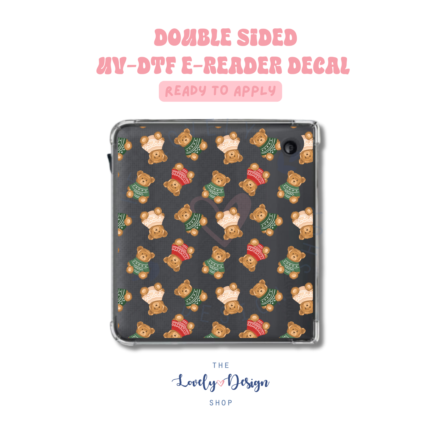 Xmas Bears - UV DTF E-Reader Decal - Sep 15