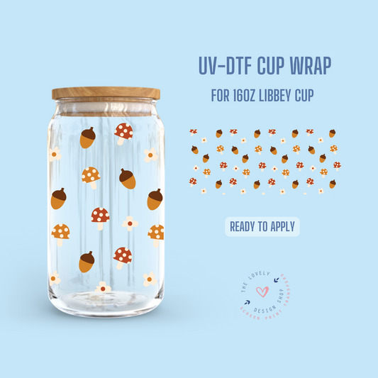 Micro Mushrooms - UV DTF 16 oz Libbey Cup Wrap - Sep 9