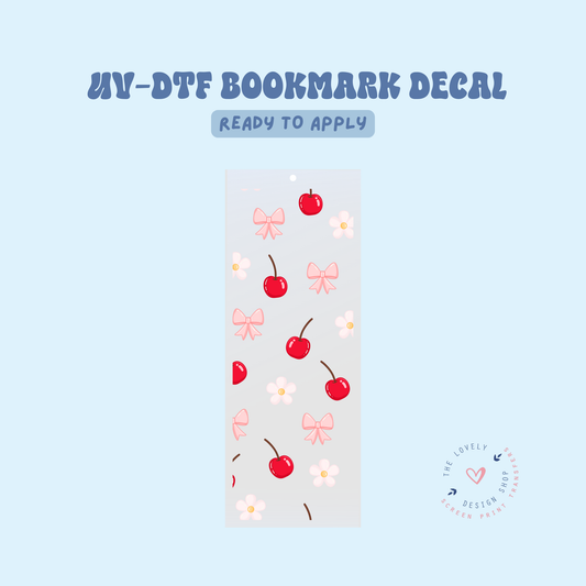 Cherry Daisy - UV DTF Bookmark Decal - May 2