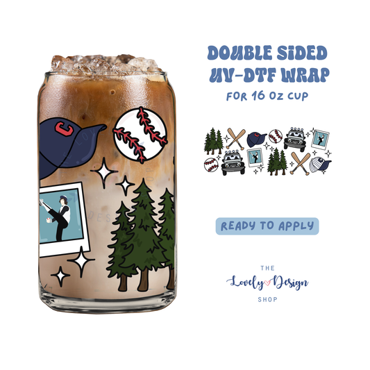 Twilight Baseball - UV DTF 16 oz Libbey Cup Wrap - Sep 15