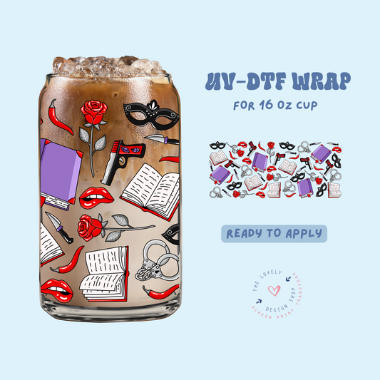 Dark Romance - UV DTF 16 oz Libbey Cup Wrap - Feb 24