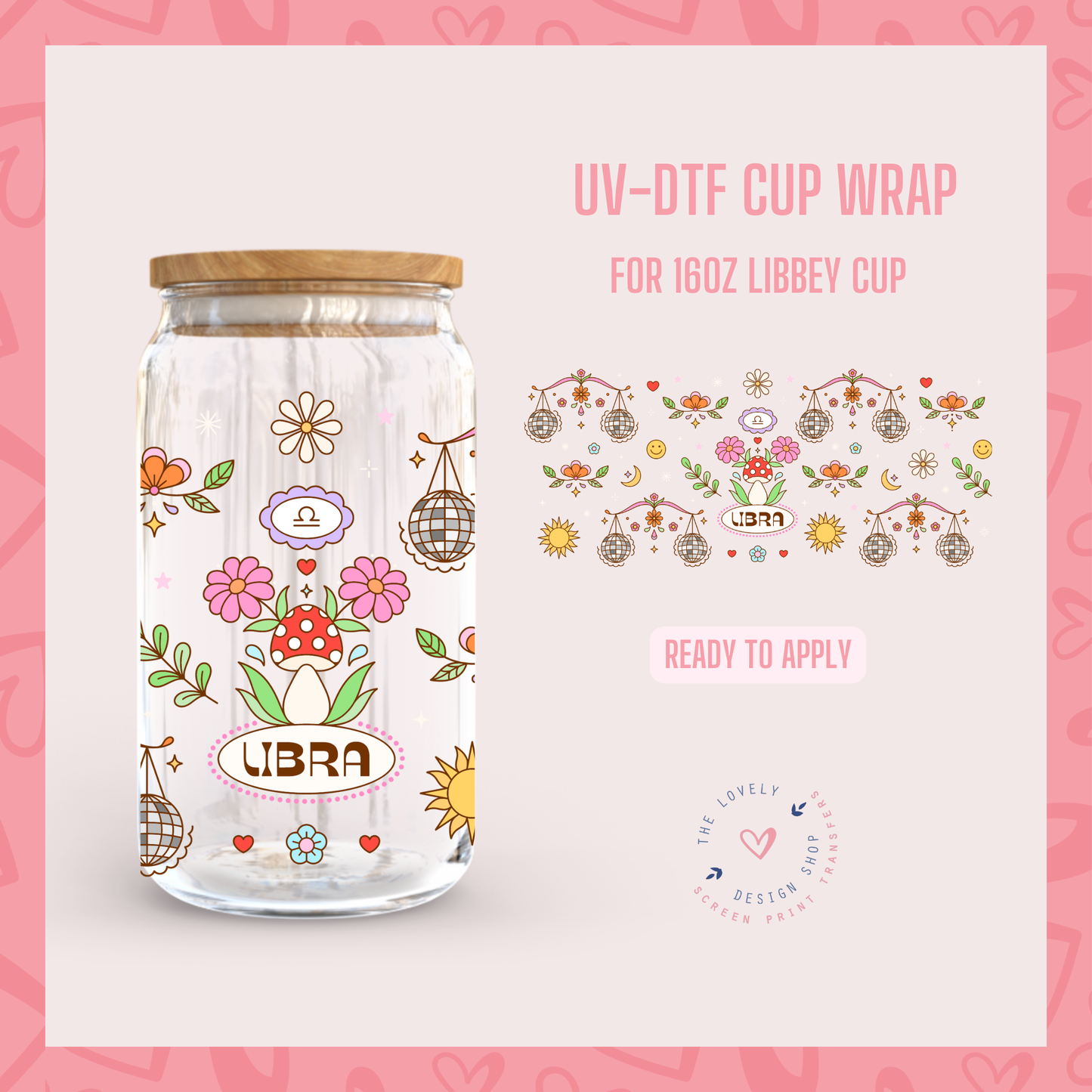 Zodiac Sign Wrap Bundle - UV DTF 16 oz Libbey Cup Wrap Jul 22