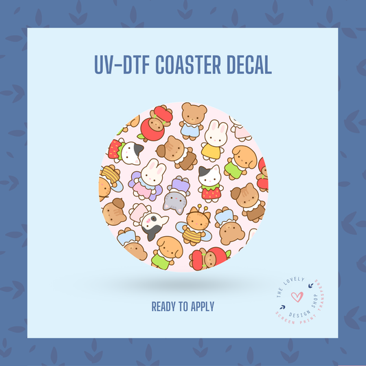 Cutie Animals - UV DTF Coaster Decal - Nov 18