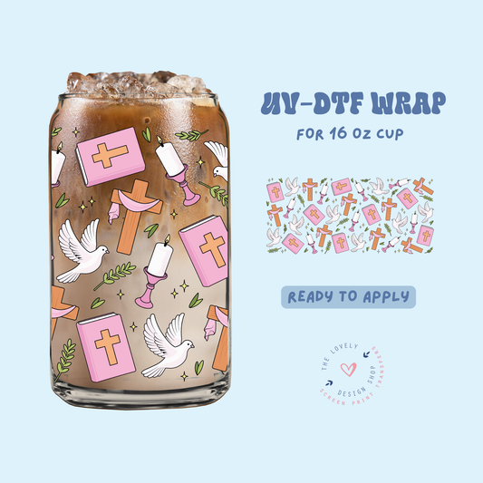 Jesus Girl - UV DTF 16 oz Libbey Cup Wrap - Feb 19