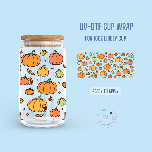 Oh My Pumpkins! - UV DTF 16 oz Libbey Cup Wrap (Ready to Ship) Jun 24