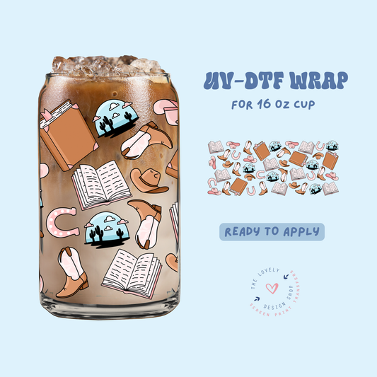 Cowboy Romance - UV DTF 16 oz Libbey Cup Wrap - Feb 4
