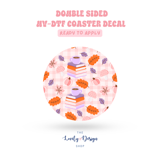 Bookish And Cozy - UV DTF Coaster Decal - Aug 8
