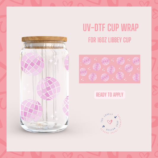 Disco Balls - UV DTF 16 oz Libbey Cup Wrap (Ready to Ship)