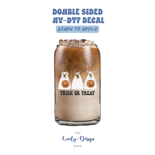 Trick Or Treat Ghost Pups - UV DTF Cup Decal - Aug 27
