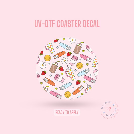Bookish Girlie - UV DTF Coaster Decal - Jul 15