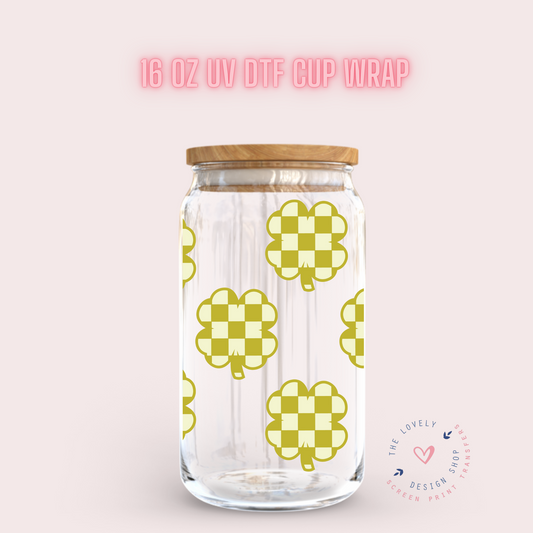 Retro Clover - UV DTF 16 oz Libbey Cup Wrap (PRE-ORDER SHIPS 10TH - 17TH) Jan 2