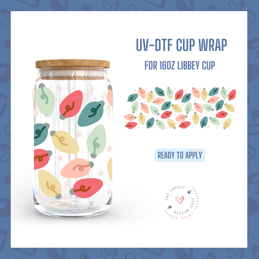 Christmas Classic Lights - UV DTF 16 oz Libbey Cup Wrap - Nov 12