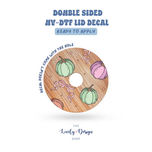 Pastel Pumpkins And Bows - UV DTF Lid Decal - Aug 27